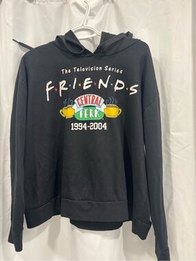 Friends Central Perk Black Graphic Hoodie Sweatshirt